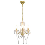 Chandelier with Beads Golden Round 3 x E14 281600