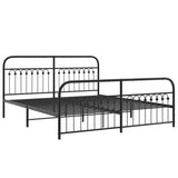 Metal Bed Frame without Mattress with Footboard Black 183x203cm 376622