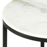 Coffee Table White and Black 50 cm Real Solid Marble 286411