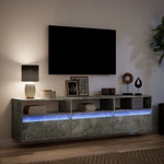 TV Wall Cabinet with LED Concrete Grey 180x31x45 cm 3307943