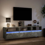 TV Wall Cabinet with LED Concrete Grey 180x31x45 cm 3307943
