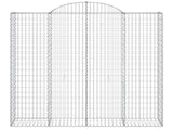 Arched Gabion Baskets 3 pcs 200x50x200/220 cm Galvanised Iron 3146426