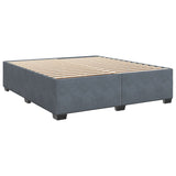 Box Spring Bed with Mattress Dark Grey 200x200 cm Velvet 3291003