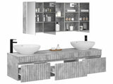 Bathroom Cabinet Set 4 pcs Concrete Grey Engineered Wood 3406626