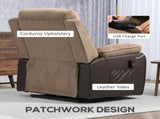 Power Lift Recliner Chair for Elderly, Patchwork Design Oversized Electric Riser and Recliner T3398P378871