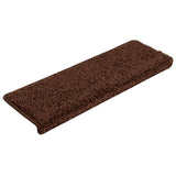 Stair Mats 15 pcs 65x21x4 cm Brown Rectangular Edge 134578