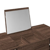 Dressing Table with Mirror Brown Oak 100x45x76 cm 840701