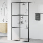 Walk-in Shower Wall with Clear ESG Glass 100x195 cm Black 151025