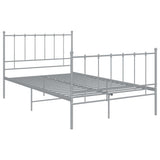 Bed Frame without Mattress Grey Metal 120x200 cm 324954