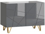 Modern Luxe High Gloss Sideboard, with Hairpin Legs - Grey T3398P553275