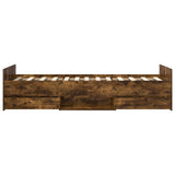 Bed Frame with Storage Smoked Oak 80 x 200 cm Engineered Wood 3429511