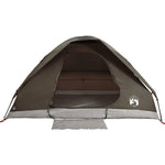 ZNTS Camping Tent Dome 4-Person Brown Waterproof 4009643