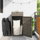 Garden Storage Cabinet Grey 55x55x111 cm Poly Rattan 365561