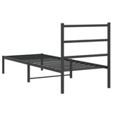 Metal Bed Frame without Mattress with Headboard Black 75x190cm 355355