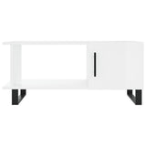 ZNTS Coffee Table High Gloss White 90x50x40 cm Engineered Wood 829510