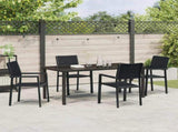 Garden Dining Set 5 pcs Black Powder-Coated Steel 3379152