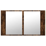 LED Bathroom Mirror Cabinet Smoked Oak 80x12x45 cm Acrylic 834951