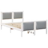 Bed Frame with Headboard Light Grey 120 x 200 cm Fabric 878333