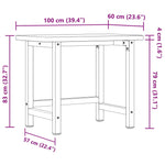 Workbench 100x60x83 cm Solid Wood Beech Rectangular 3309661