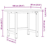 Workbench 100x60x83 cm Solid Wood Beech Rectangular 3309661