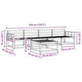 Outdoor Sofa Set 5 pcs White 79 x 79 x 37 cm Solid Acacia Wood 3386033