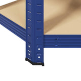 5-Layer Corner Shelf Blue Steel&Engineered Wood 4016945
