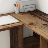 Desk with Shelf Old Wood 142 x 102 x 73 cm Engineered Wood 869296