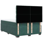 Box Spring Bed with Mattress Dark Green 140x190 cm Velvet 3290915