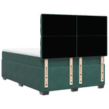 Box Spring Bed with Mattress Dark Green 140x190 cm Velvet 3290915