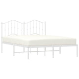 Metal Bed Frame without Mattress with Headboard White 150x200cm 373840