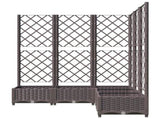 Garden Planter with Trellis Brown 120x120x121.5 cm PP 318266