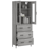 Highboard Grey Sonoma 69.5x34x180 cm Engineered Wood 3198407