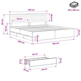 Bed Frame with Storage and Headboard Artisan Oak 180 x 200 cm 3445828