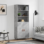 Highboard Concrete Grey 69.5x34x180 cm Engineered Wood 3189225