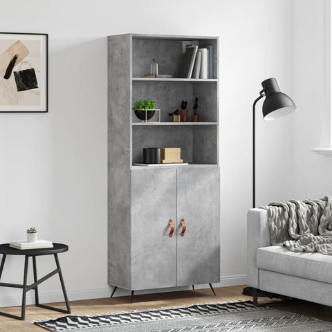 Highboard Concrete Grey 69.5x34x180 cm Engineered Wood 3189225