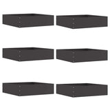 Lawn Edging 6 pcs Black 50 x 50 x 13 cm Steel 874717