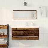 Bathroom Sink Cabinet with Drawer Wall-mounted 2 pcs Old Wood 3333130