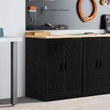 Garage Storage Cabinet Black 60x51x85 cm Solid Wood Pine 860572