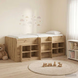 Loft Bed Frame with Cabinet 3 pcs Artisan Oak Engineered Wood 3423429