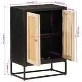 Sideboard Black 55x30x76 cm Solid Wood Mango and Iron 372000