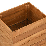 Raised Bed 50x40x72 cm Recycled Teak Wood and Steel 47427