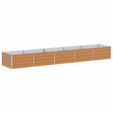 Garden Raised Bed Light Brown 400 x 80 x 45 cm Galvanised Steel 42017339