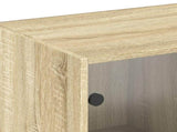 Bookcase with Doors Sonoma Oak 204x37x75 cm Engineered Wood 3206533