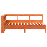 Bookcase Bed without Mattress Wax Brown 90x190 cm Solid Wood Pine 3324444