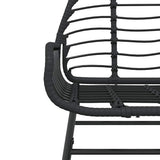 5 Piece Garden Dining Set Black Poly Rattan Glass 3334438