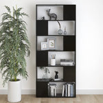 ZNTS Book Cabinet Room Divider Black 80x24x186 cm Engineered Wood 809153