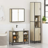 3 Piece Bathroom Furniture Set Sonoma Oak Engineered Wood 3301091