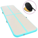 Inflatable Gymnastics Mat with Pump 600x100x10 cm PVC Green 91923