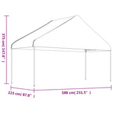 Gazebo with Roof White 15.61x5.88x3.75 m Polyethylene 3155523