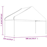 Gazebo with Roof White 5.88x2.23x3.75 m Polyethylene 362639